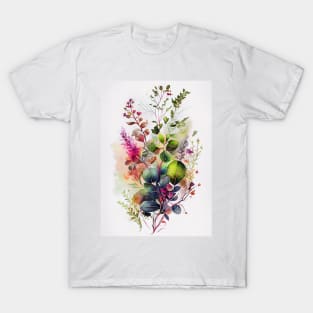 Spring times flowers watercolor art T-Shirt